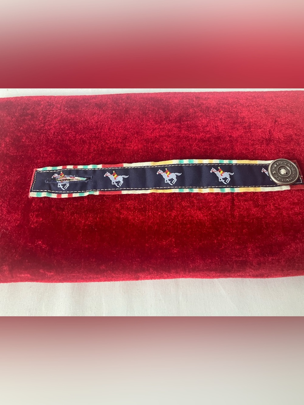 Kiel James Patrick Equestrian Ribbon Button Close Bracelet Small Approx 7.5”